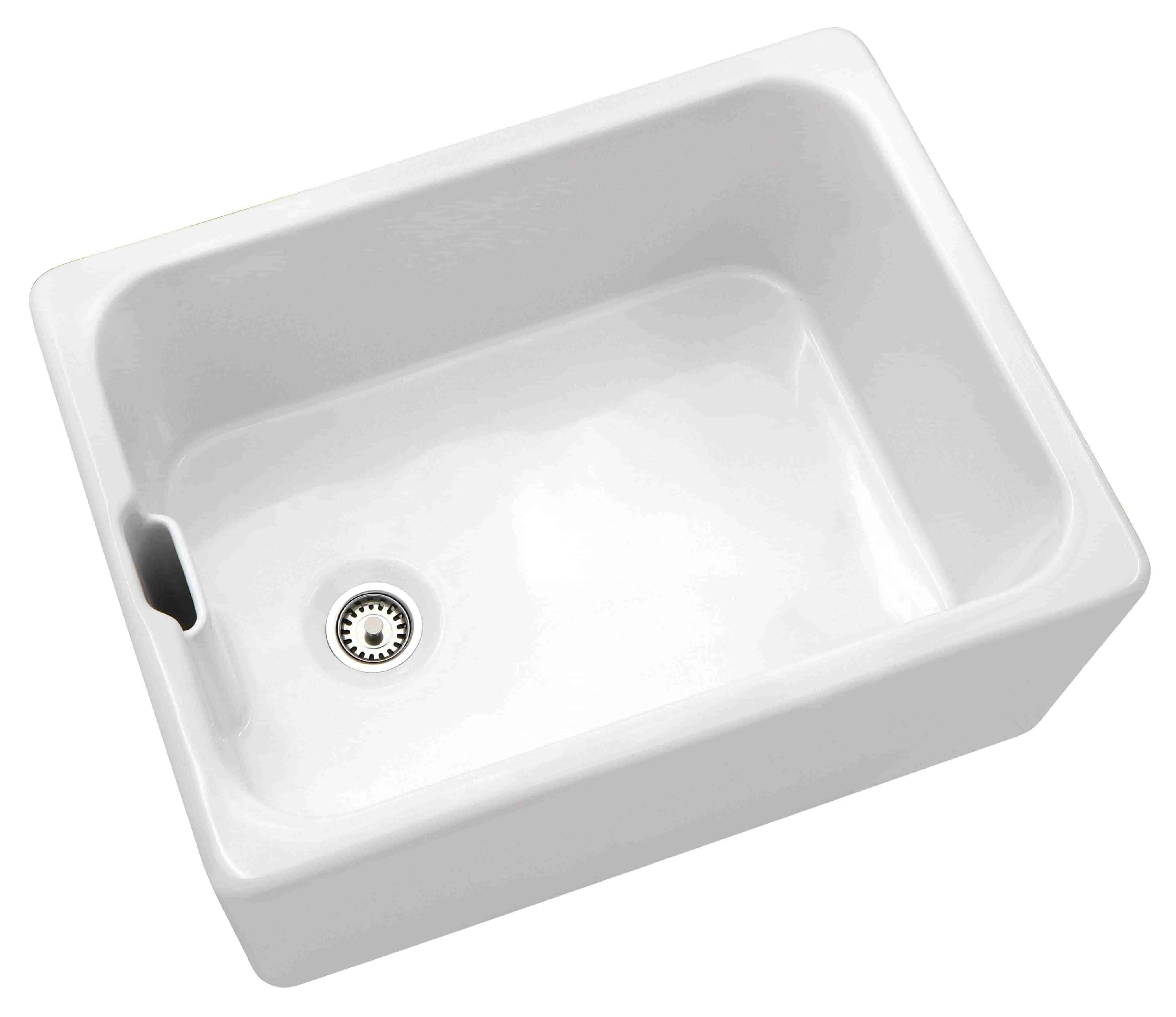 white ceramic Belfast sink